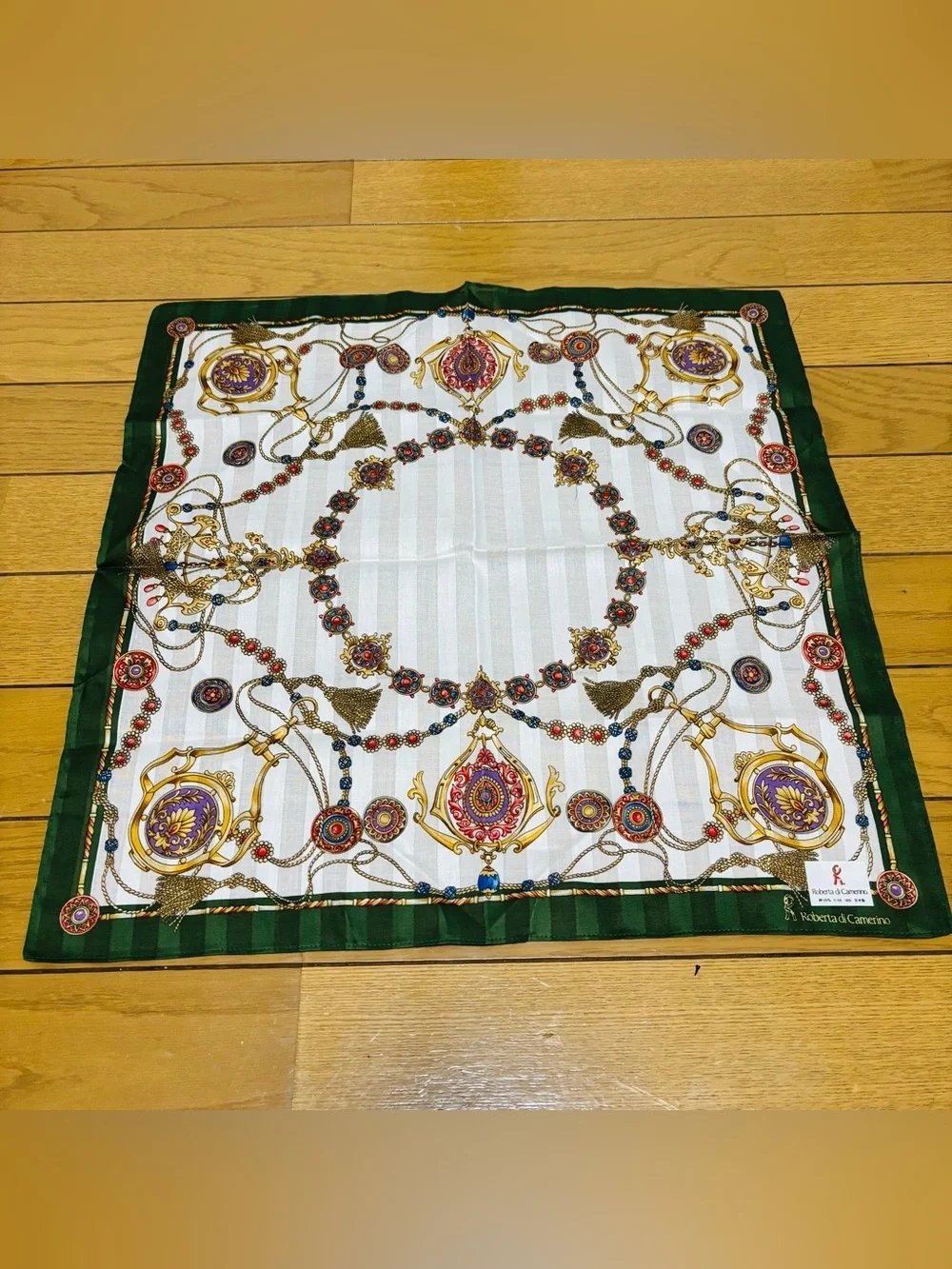 Roberta Di Camerino 100% Cotton Multicolor Handkerchief/Bandana/Scarf 45cm 18”